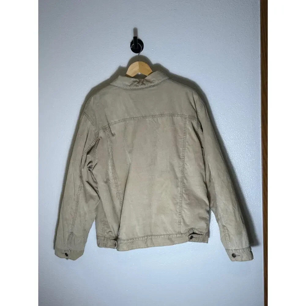 Gap Jacket Men’s Large Sherpa Lined Vintage Y2K 90s Tan Corduroy Trucker - Picture 3 of 9